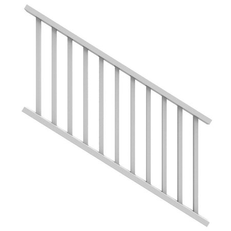 XPANSE Select 73024862 Stair Rail Kit with Baluster, 6 ft L Actual, Square Profile, Vinyl, White 73024862 SELECT
